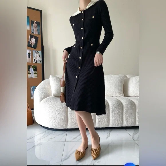 Chicwish | Dresses | Chicwish Scalloped Edge Collar Buttoned Knit Midi Dress | Poshmark Chicwish | Dresses | Chicwish Scalloped Edge Collar Buttoned Knit Midi Dress | Poshmark